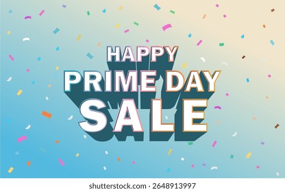 Banner met Happy Prime dag verkoop typografie. Prime Day Sale. Vector achtergrond template voor verkoop.