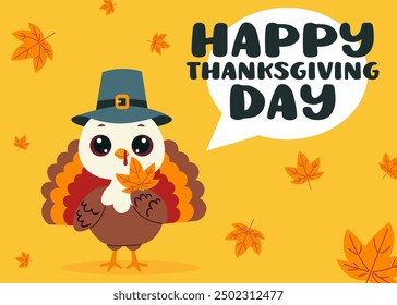 banner for Happy Thanksgiving Day. Horizontal poster. Vector illustration.