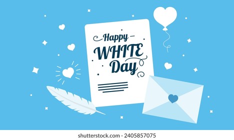 Banner for Happy White Day on blue background