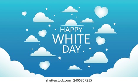 Banner for Happy White Day on blue background