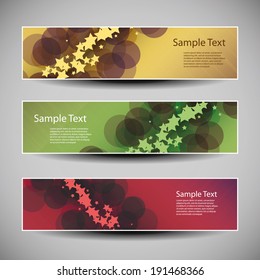 Banner or Header Design with Abstract Colorful Pattern - Stars and Bubbles