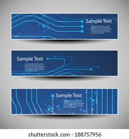 Diseño de banner o encabezado con patrón de conexiones digitales abstractas