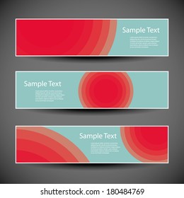 Diseño de pancartas o cabeceras con grandes puntos rojos