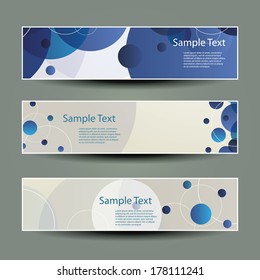 Diseño de banner o cabecera con círculos azules
