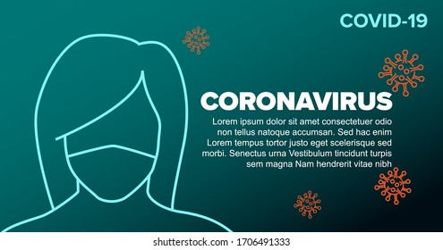 Banner / header template with coronavirus information