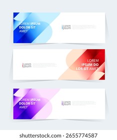 modelo de cabeçalho ou banner com um design de gradiente de cor com formas geomáticas abstratas. 