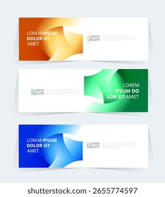 Plantilla de Anuncio o cabecera con un diseño de gradiente de color con Formas geomáticas abstractas. 