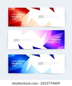 banner or header template featuring a color gradient design with abstract geomatic shapes. 