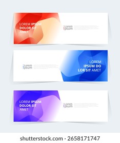 banner or header template featuring a color gradient design with abstract geomatic shapes. 