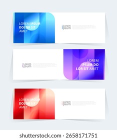 banner or header template featuring a color gradient design with abstract geomatic shapes. 