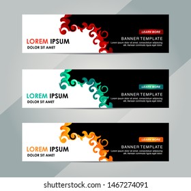 Banner- header template. Vector abstract swirl web banner design template. Modern Horizontal banner perfect for header and footer website.