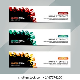 Banner- header template. Vector abstract swirl web banner design template. Modern Horizontal banner perfect for header and footer website.