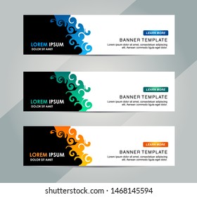 Banner- header template. Vector abstract swirl web banner design template. Modern Horizontal banner perfect for header and footer website.