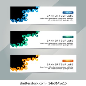 Banner- header template. Vector abstract swirl web banner design template. Modern Horizontal banner perfect for header and footer website.