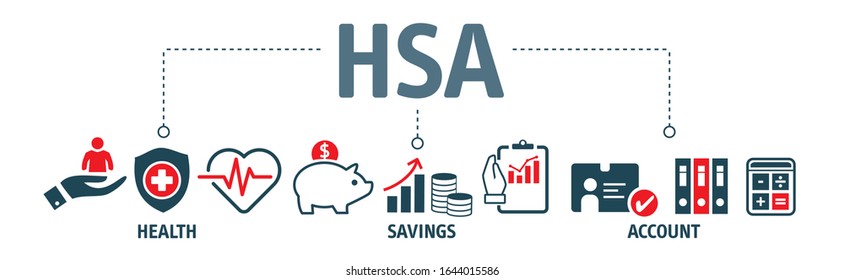 Banner Health Savings Account (HSA) - Vector Illustration Concept With Icons