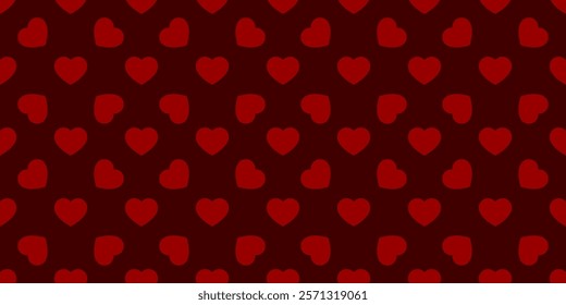 Banner with heart seamless pattern. Valentine's day background