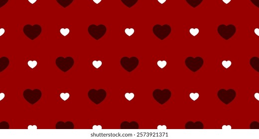 Banner with heart seamless pattern. Valentine's day background