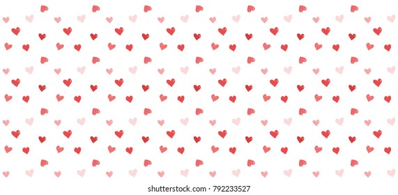 Banner with heart seamless pattern. Valentine's day background