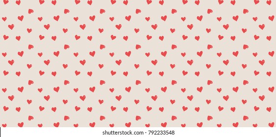 Banner with heart seamless pattern. Valentine's day background