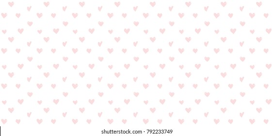 Banner with heart seamless pattern. Valentine's day background