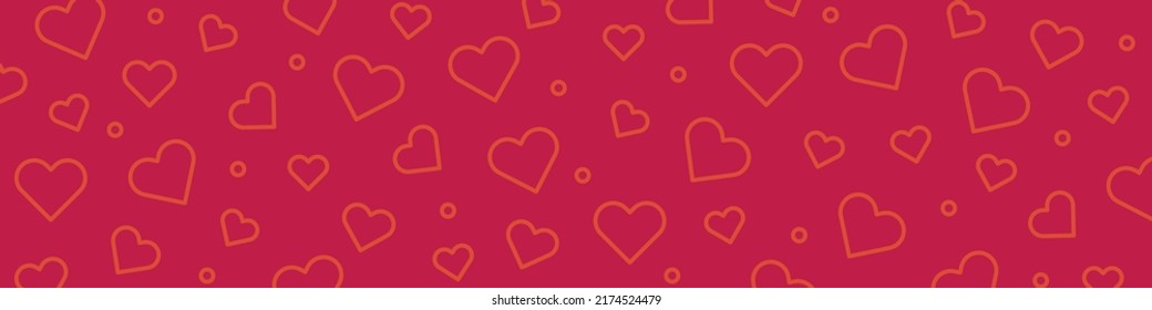 banner with hearts pattern, Valentine's day concept - vector illustration
