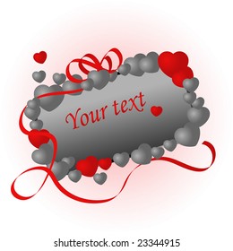 Banner with hearts - vector illustration