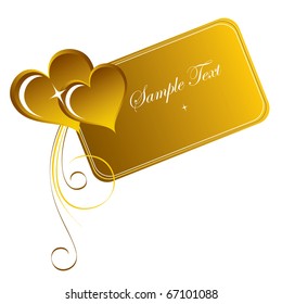 Banner with Hearts. Vector Illustration.
