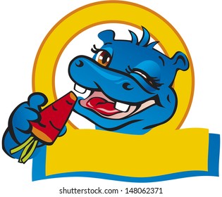 Banner with hippo