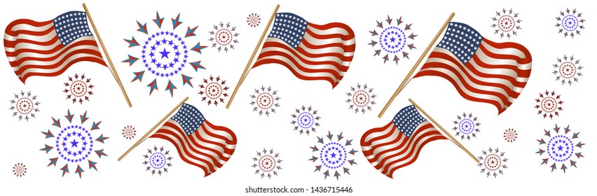 Banner for the holiday of July 4th.