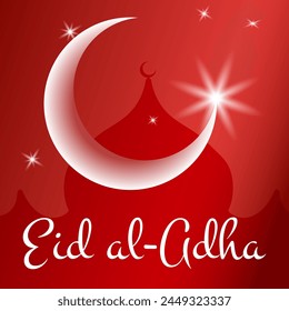 Banner in honor of the celebration of Eid al-Adha. Background for Muslim holidays. Vector image.