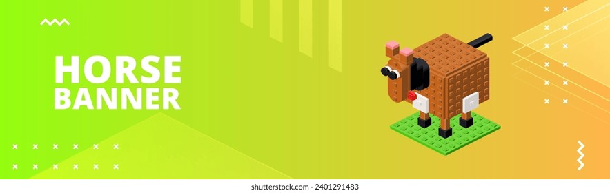 Banner with a horse for printing and design. Vector illustration.