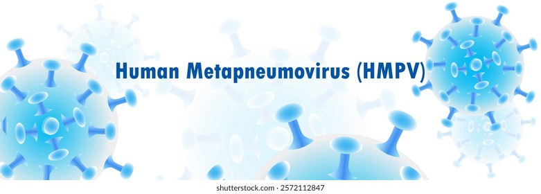 Banner Human metapneumovirus or HMPV on white background. Medical health concept. Vector illustration. Not AI generated