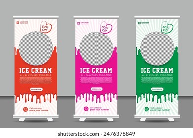 banner for ice cream roll up banner design