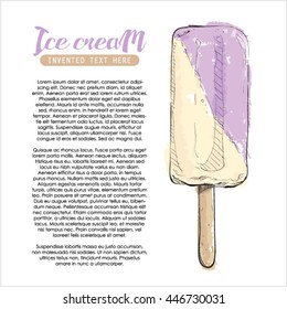 Banner with ice cream. Sketch style. Vector collection.