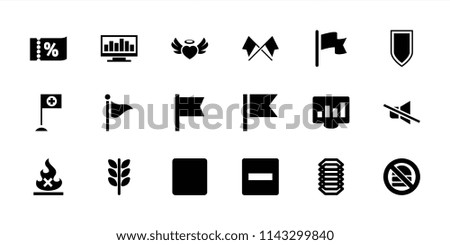 Banner icon. collection of 18 banner filled icons such as minus, wheat, heart angel wings, stop, chart on display, flag. editable banner icons for web and mobile.