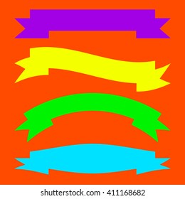The banner icon. Colorful ribbon symbol. Flat Vector illustration. 