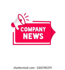 Banner Icon Company News Design. Modern Style Vector