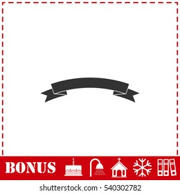 Banner icon flat. Simple vector symbol and bonus icon