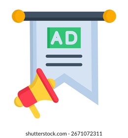 Icono de Anuncio Ilustración vectorial de estilo plano