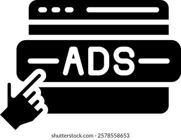 Banner Icon Glyph Vector Illustration