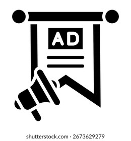 Icono de Anuncio Estilo mixto Ilustración vectorial