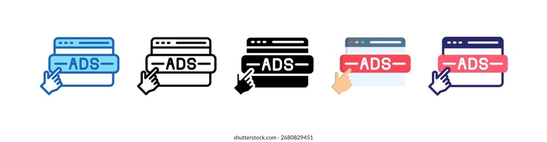 Banner Icon Multiple Style Set Collection.