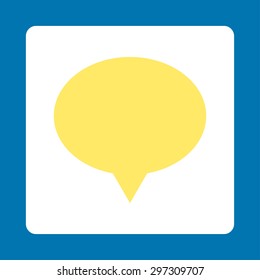 Banner icon from Primitive Buttons OverColor Set. This rounded square flat button is drawn with yellow and white colors on a blue background.