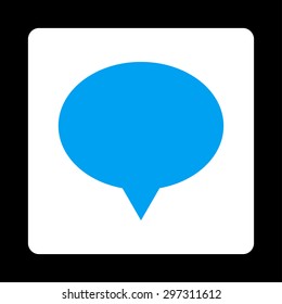 Banner icon from Primitive Buttons OverColor Set. This rounded square flat button is drawn with blue and white colors on a black background.