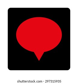 Banner icon from Primitive Buttons OverColor Set. This rounded square flat button is drawn with intensive red and black colors on a white background.