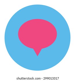 Banner icon from Primitive Round Buttons OverColor Set. This round flat button is drawn with pink and blue colors on a white background.