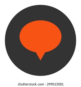 Banner icon from Primitive Round Buttons OverColor Set. This round flat button is drawn with orange and gray colors on a white background.