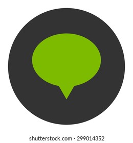 Banner icon from Primitive Round Buttons OverColor Set. This round flat button is drawn with eco green and gray colors on a white background.