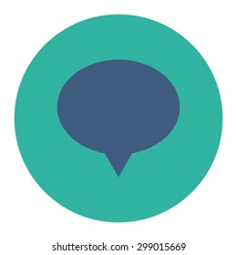 Banner icon from Primitive Round Buttons OverColor Set. This round flat button is drawn with cobalt and cyan colors on a white background.