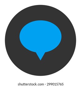 Banner icon from Primitive Round Buttons OverColor Set. This round flat button is drawn with blue and gray colors on a white background.